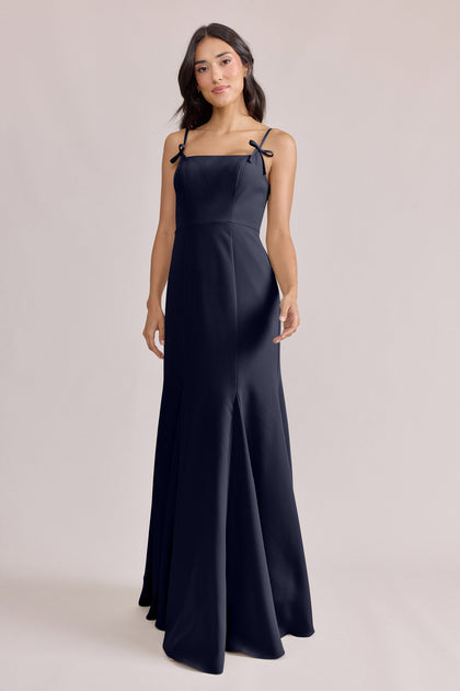 Jolie Crepe Dress | Made To Order | Navy Blue