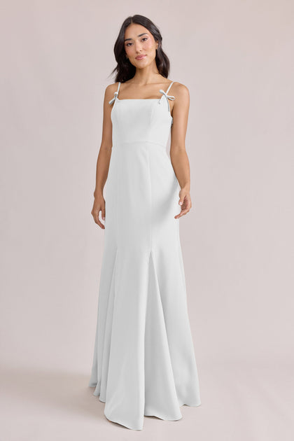 Jolie Crepe Dress | Made To Order | White Pearl