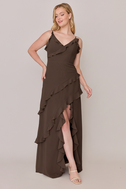 Jules Chiffon Dress | Made To Order | Espresso