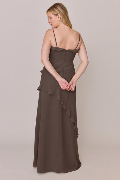 Jules Chiffon Dress | Made To Order | Espresso