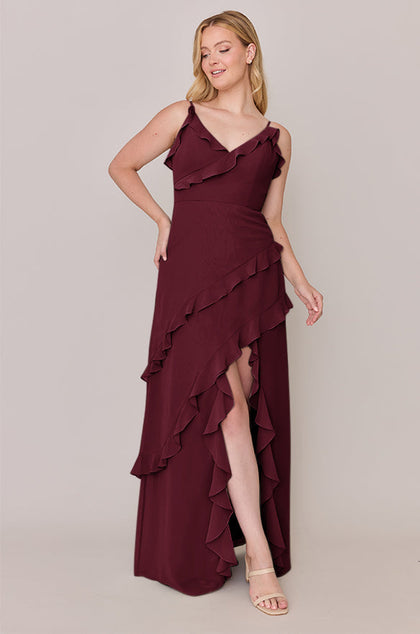 Jules Chiffon Dress | Made To Order | Cabernet