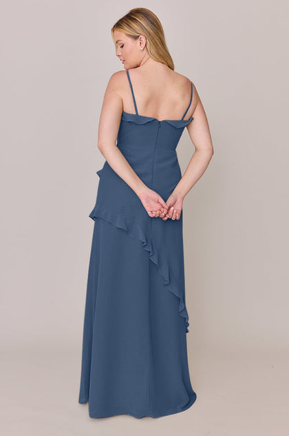 Jules Chiffon Dress | Made To Order | Dusty Blue