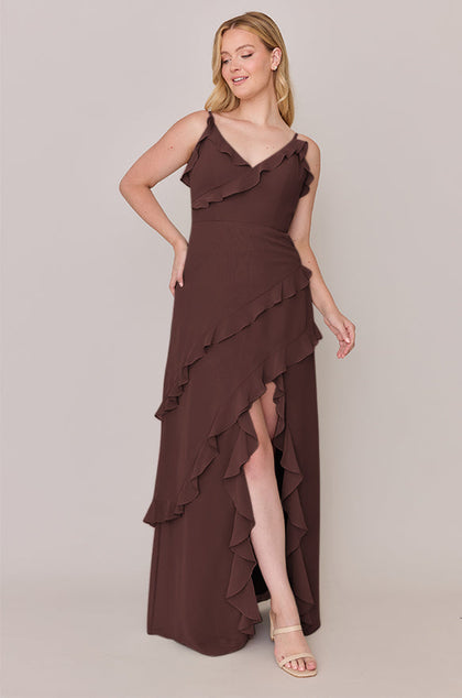 Jules Chiffon Dress | Made To Order | Mahogany