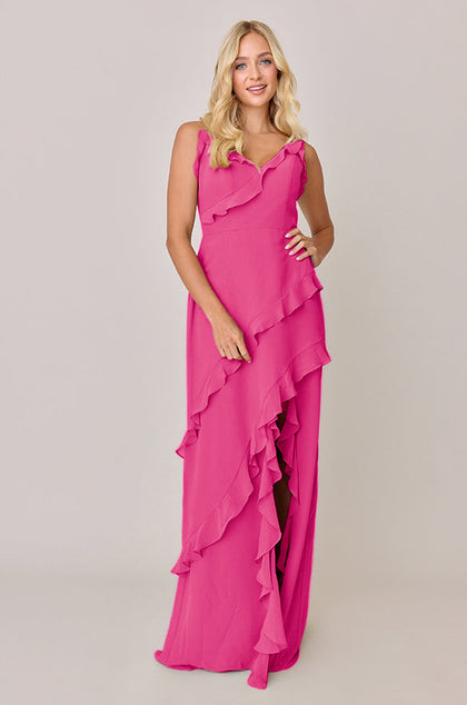 Jules Chiffon Dress | Made To Order | Malibu Pink