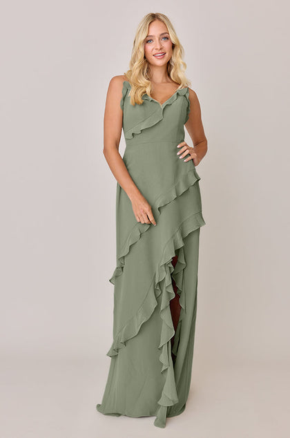 Jules Chiffon Dress | Made To Order | Moss