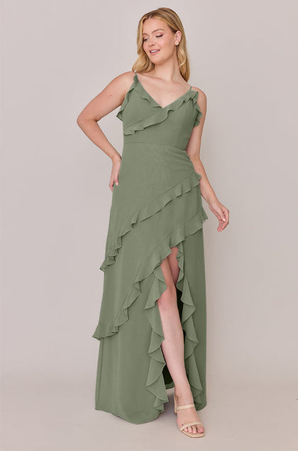Jules Chiffon Dress | Made To Order | Moss