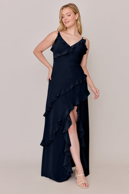 Jules Chiffon Dress | Made To Order | Navy Blue