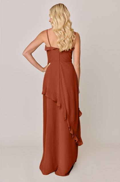Jules Chiffon Dress | Made To Order | Rust Orange