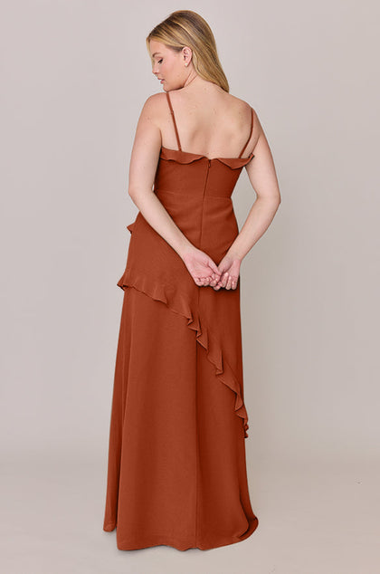 Jules Chiffon Dress | Made To Order | Rust Orange