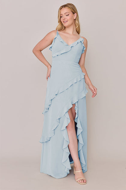 Jules Chiffon Dress | Made To Order | Sky Blue