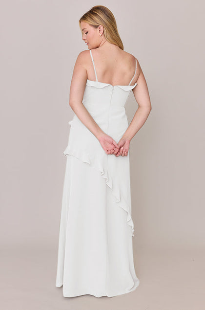 Jules Chiffon Dress | Made To Order | White Pearl