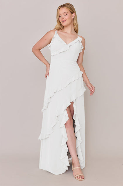 Jules Chiffon Dress | Made To Order | White Pearl