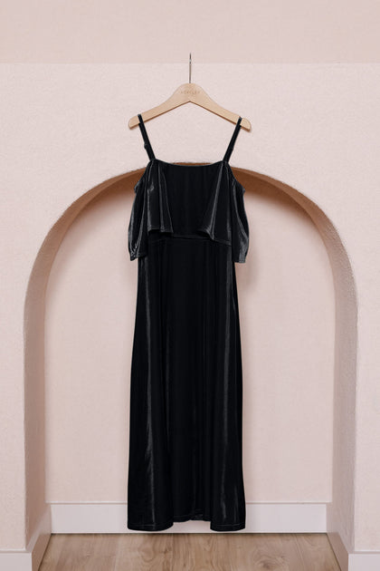 Juniors Riley Convertible Velvet Dress | Black