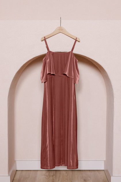 Juniors Riley Convertible Velvet Dress | Made To Order | Dusty Rose