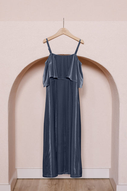 Juniors Riley Convertible Velvet Dress | Made To Order | Indie Blue