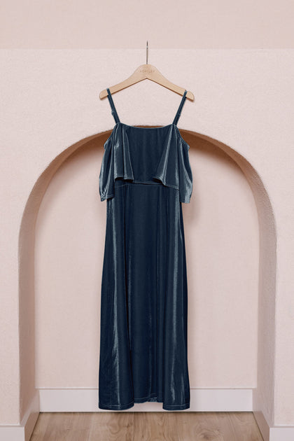 Juniors Riley Convertible Velvet Dress | Royal Blue