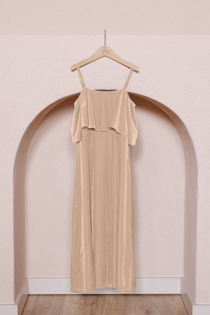 Juniors Riley Convertible Velvet Dress | Made To Order | Gold Champagne