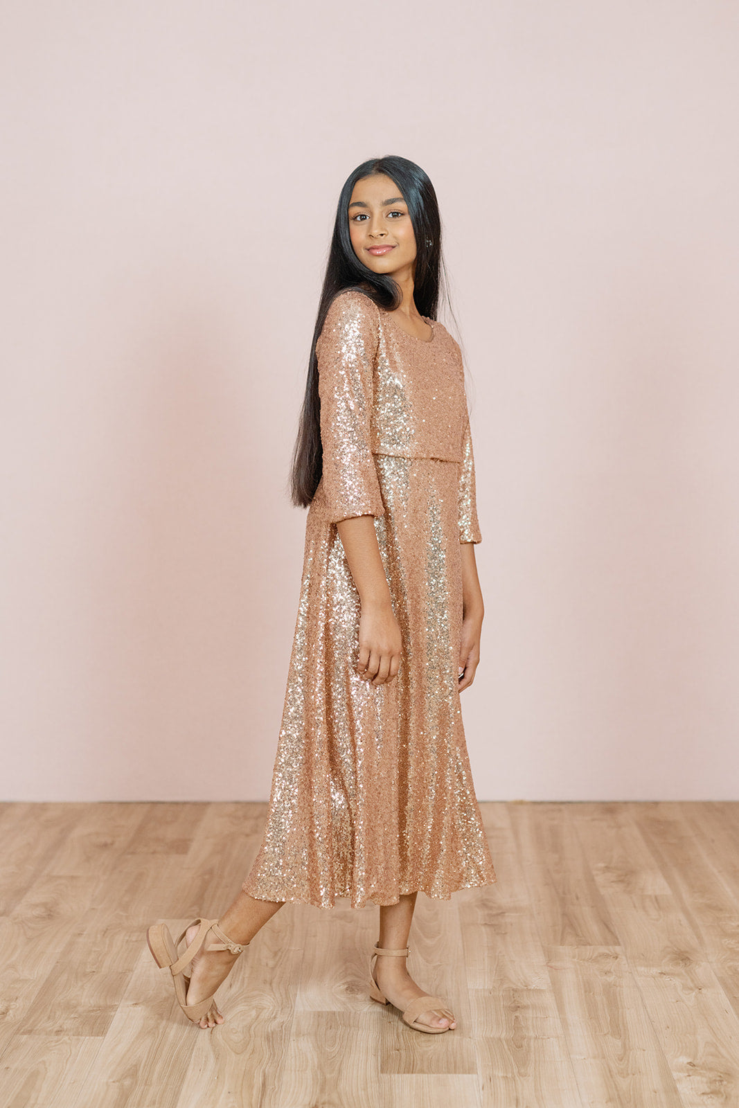Juniors Addison Sequin Dress | Made to Order Mocha Juniors Addison Sequin Dress | Made to Order Mocha
