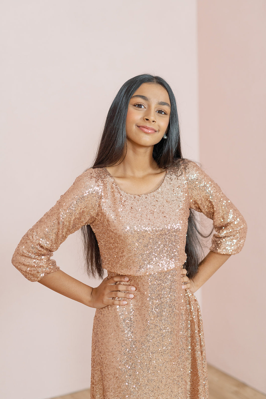 Juniors Addison Sequin Dress | Made To Order Mocha Juniors Addison Sequin Dress | Made To Order Mocha