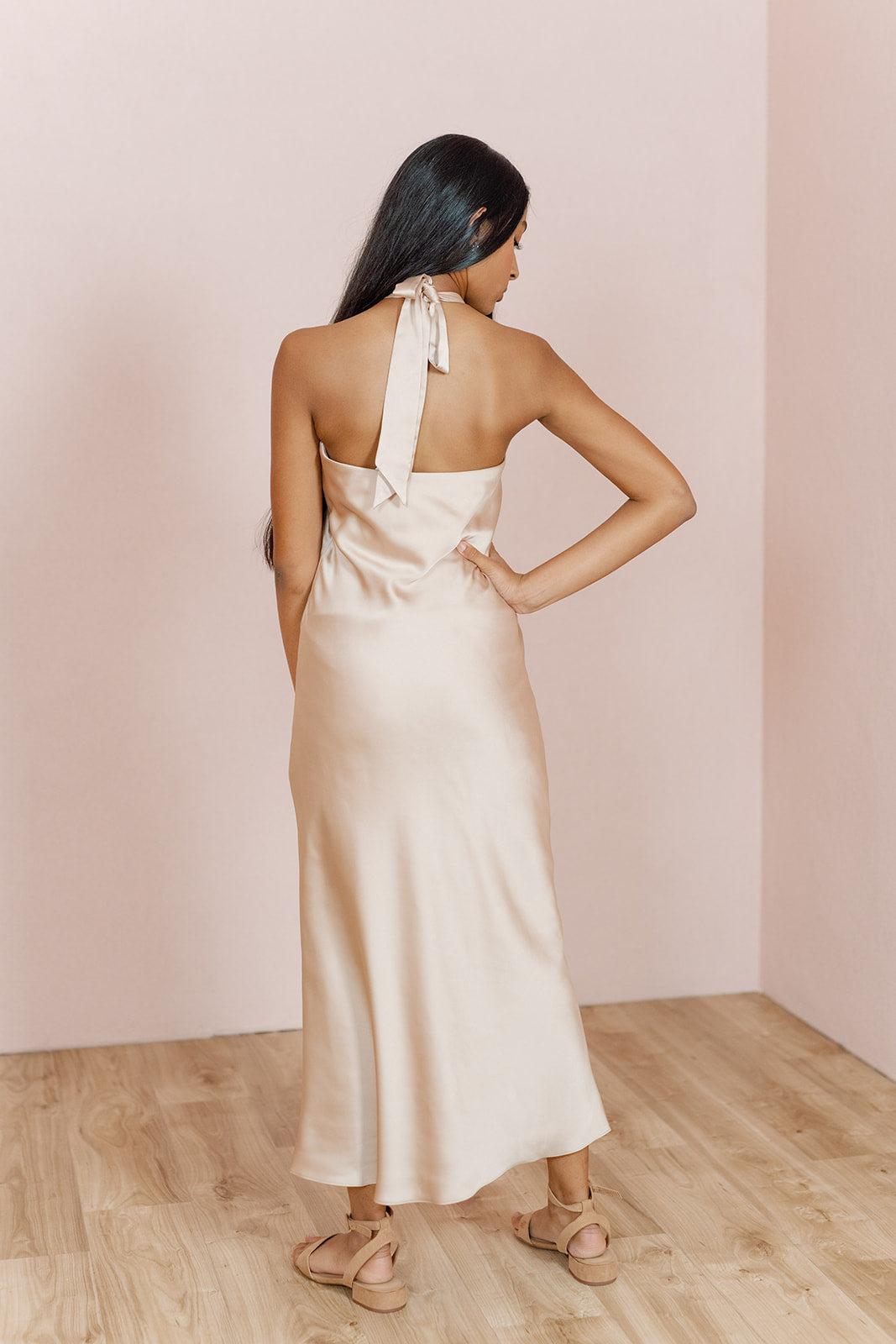 dillards junior bridesmaid dresses Spaghetti Strap Satin Junior Bridesmaid Dress with Mini Sash