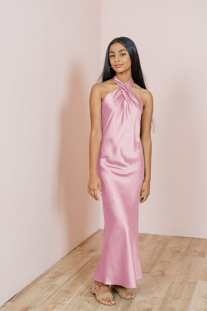 Juniors Athena Satin Dress | Made To Order | Perfect Pink