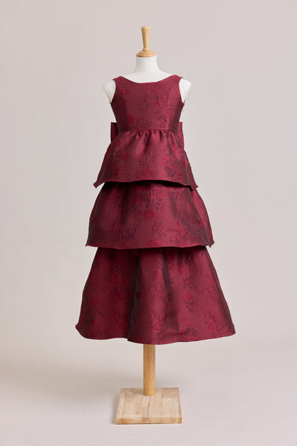 Juniors Georgia Jacquard Dress | Made To Order | Cabernet