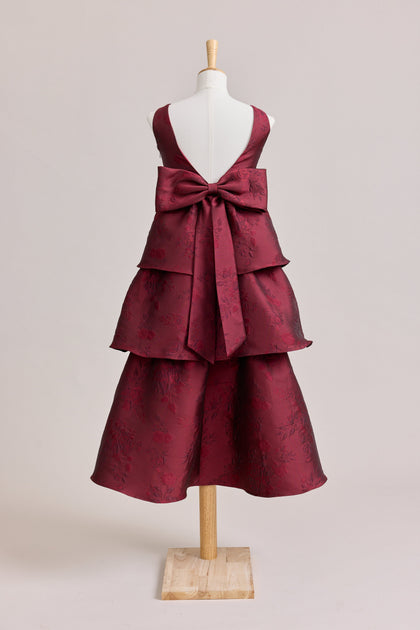 Juniors Georgia Jacquard Dress | Made To Order | Cabernet