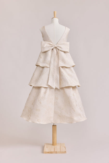 Juniors Georgia Jacquard Dress | Made To Order | Champagne