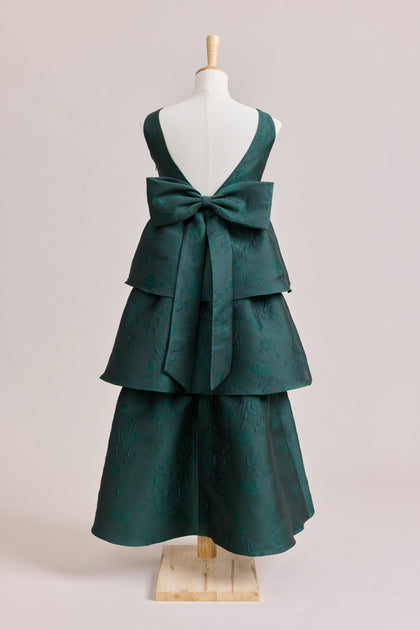 Juniors Georgia Jacquard Dress | Made To Order | Classic Emerald