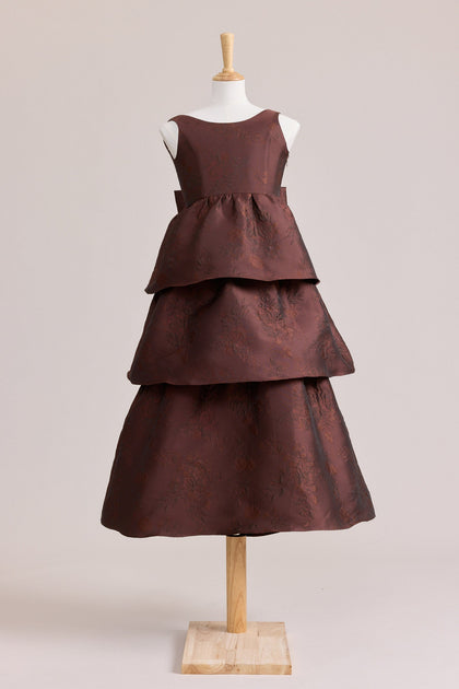 Juniors Georgia Jacquard Dress | Made To Order | Mahogany