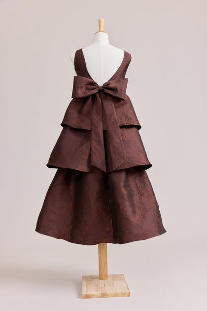 Juniors Georgia Jacquard Dress | Made To Order | Mahogany