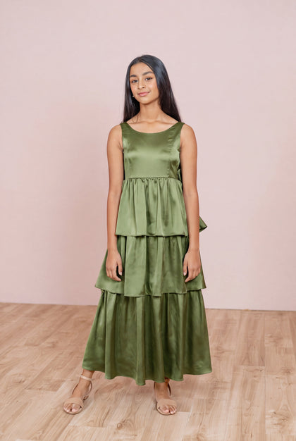 Juniors Georgia Satin Dress | Made To Order | Fern