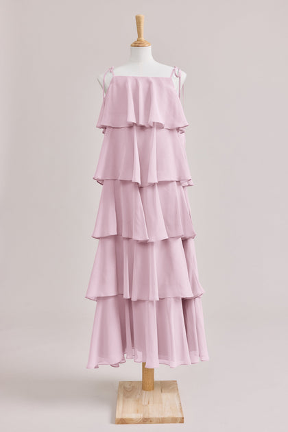 Juniors June Chiffon Dress | Made To Order | Baby Pink
