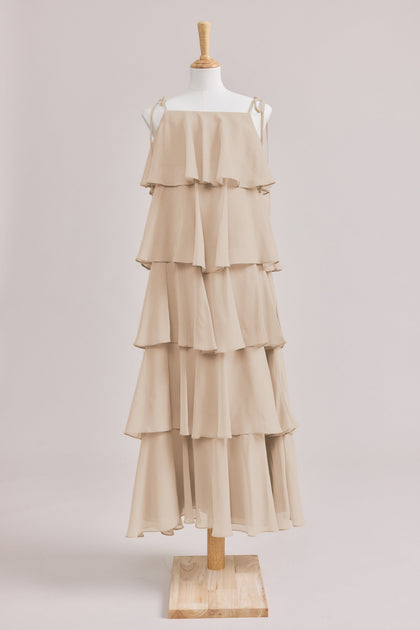 Juniors June Chiffon Dress | Made To Order | Champagne