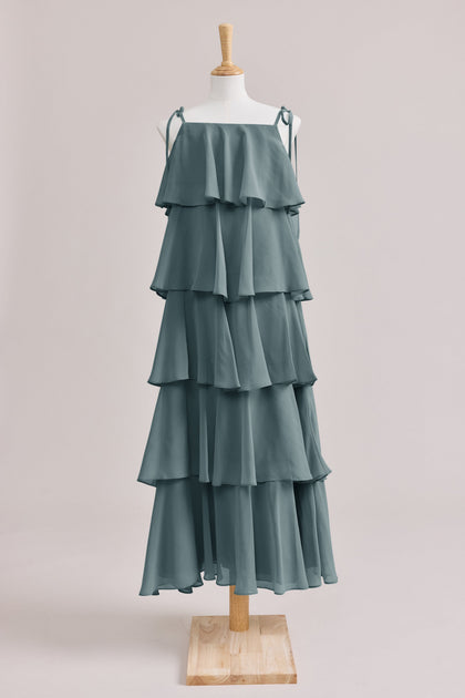 Juniors June Chiffon Dress | Made To Order | Eucalyptus