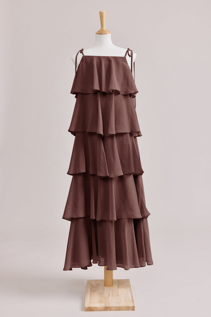Juniors June Chiffon Dress | Made To Order | Mahogany