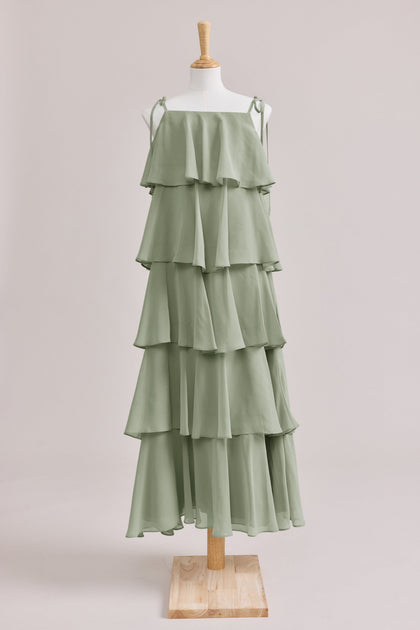 Juniors June Chiffon Dress | Made To Order | Moss