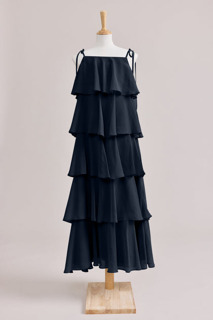 Juniors June Chiffon Dress | Made To Order | Navy Blue