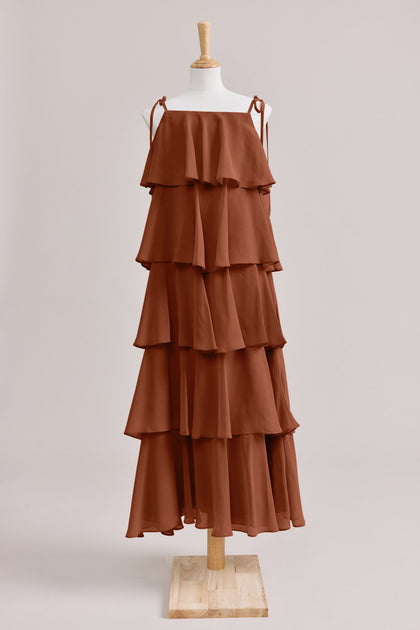 Juniors June Chiffon Dress | Made To Order | Rust