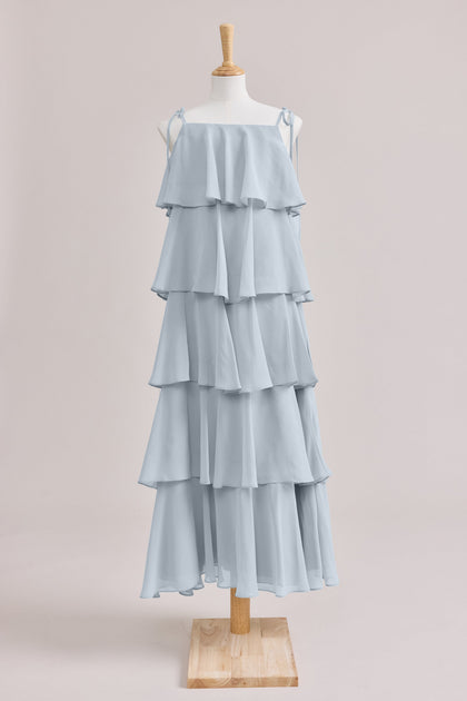 Juniors June Chiffon Dress | Made To Order | Sky Blue