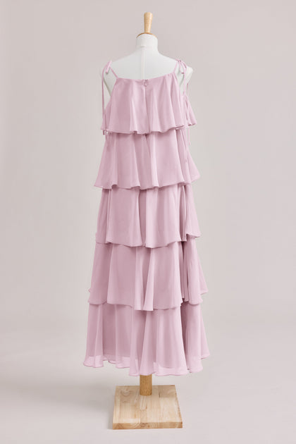 Juniors June Chiffon Dress | Made To Order | Baby Pink