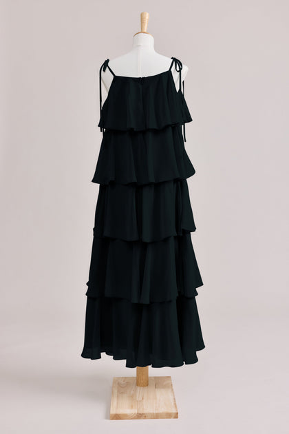 Juniors June Chiffon Dress | Made To Order | Black