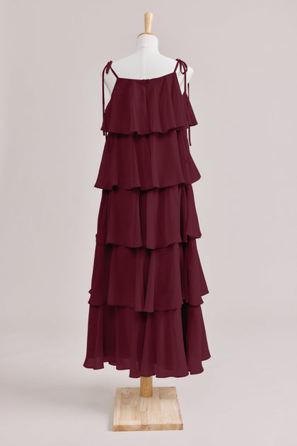 Juniors June Chiffon Dress | Made To Order | Cabernet