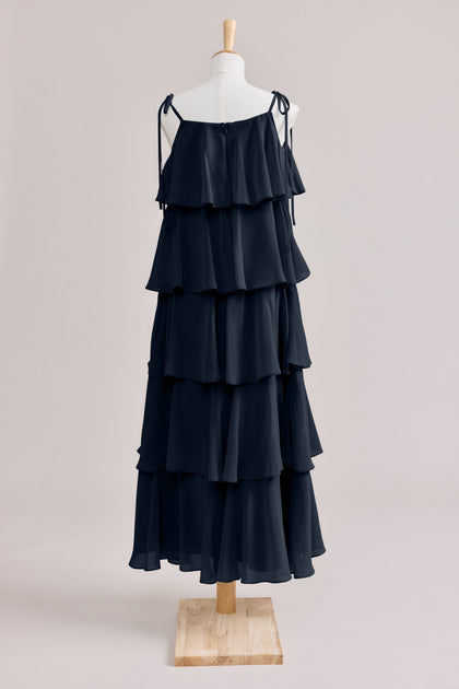 Juniors June Chiffon Dress | Made To Order | Navy Blue