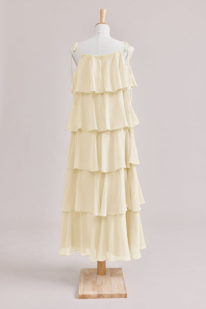 Juniors June Chiffon Dress | Made To Order | Pale Yellow