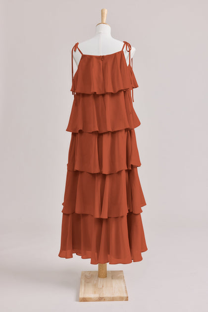 Juniors June Chiffon Dress | Made To Order | Rust