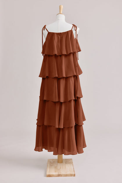 Juniors June Chiffon Dress | Made To Order | Rust