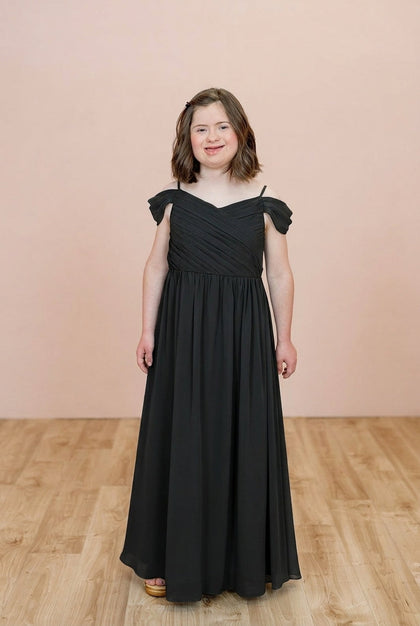 Juniors Lily Chiffon Dress | Made To Order | Black