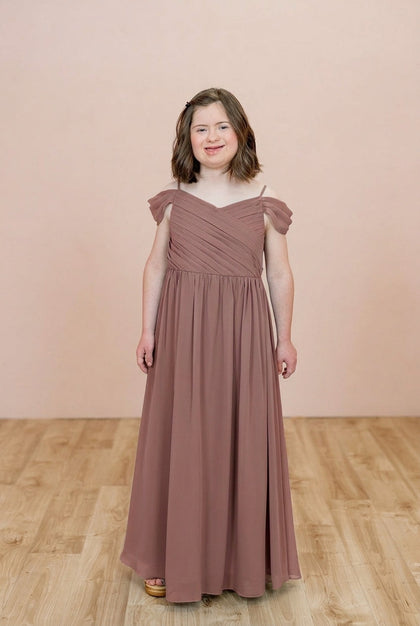Juniors Lily Chiffon Dress | Made To Order | Desert Rose