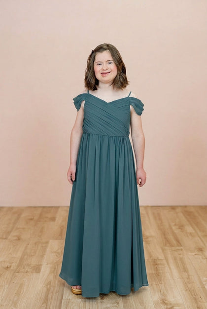 Juniors Lily Chiffon Dress | Made To Order | Eucalyptus